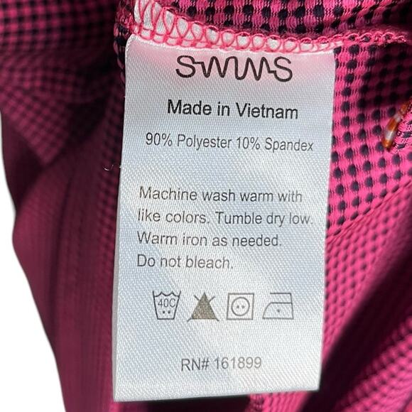 RARE SWIMS Pink Checked Polo Golf Tennis Short Sleeve Shirt Size XXLarge - Picture 8 of 9